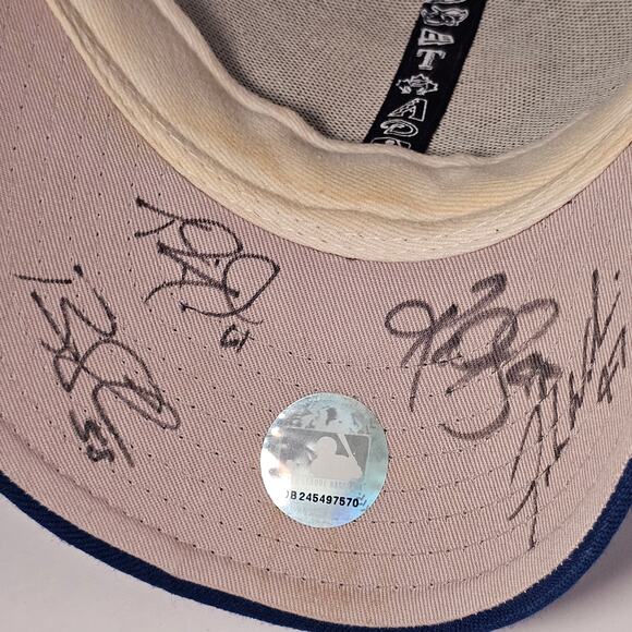 Texas Rangers Signed Baseball Hat Snapback 4 Players RARE FIND New Era Cap - Picture 8 of 14